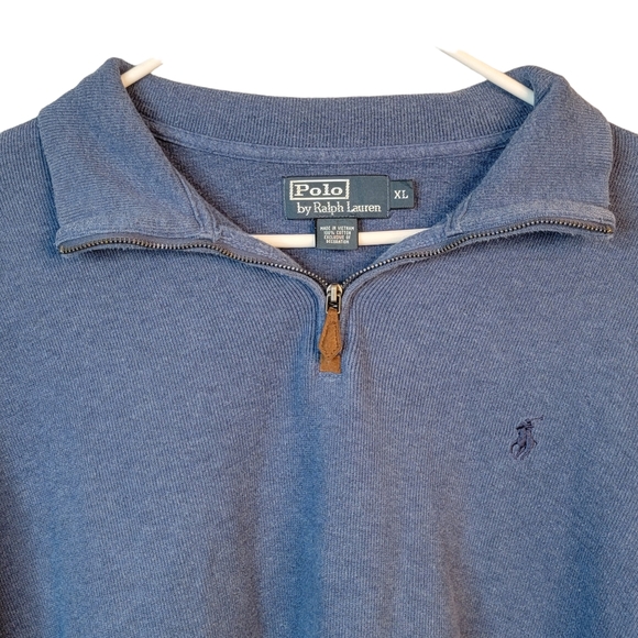 Polo by Ralph Lauren Blue Long Sleeve Pull Over Sweater Vintage Y2K Men's XL - Picture 2 of 11